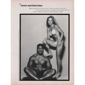 Junior Gina Seau pretty woman long legs high heels bikini print ad Poster pinup